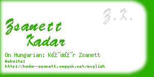 zsanett kadar business card
